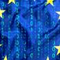 EU Flagge mit Binärcode